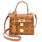 Túi MCM Mini Heritage Satchel in Visetos Nâu 18CM