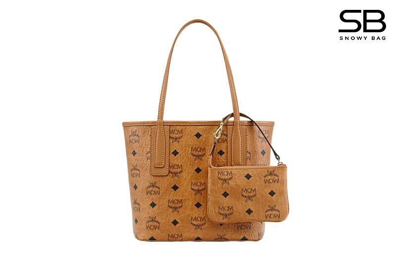 Túi MCM Mini Reversible Liz Shopper in Cognac Visetos Nâu sang trọng