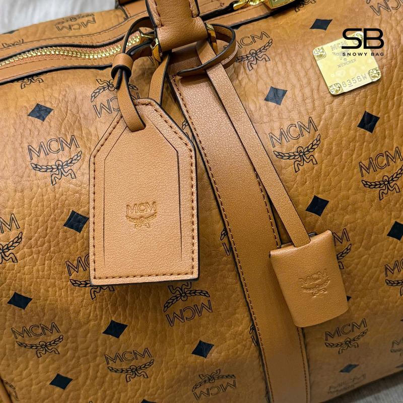 Túi MCM Ottomar Weekender Bag 45 In Visetos Cognac Nâu - chi tiết 7