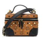 Túi MCM Small Rockstar Vanity Case in Gold Studded Visetos