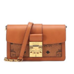 Túi MCM Tracy Crossbody in Visetos Leather Block Nâu 18CM