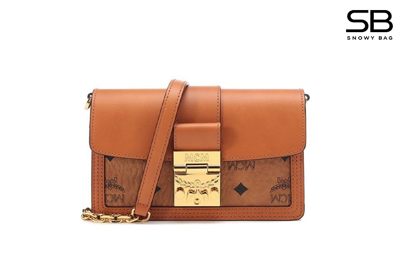 Túi MCM Tracy Crossbody in Visetos Leather Block Nâu 18CM