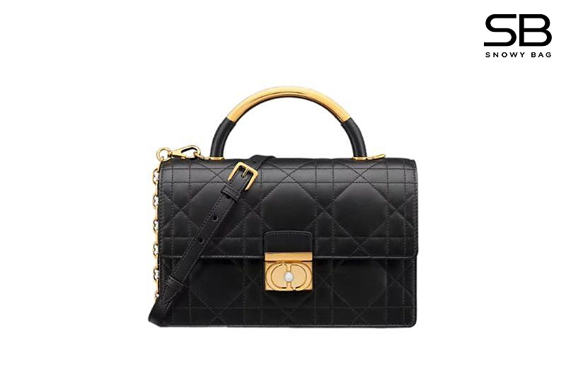 Túi Medium Dior Ange Bag Black Macrocannage Lambskin Đen sang trọng và đẳng cấp