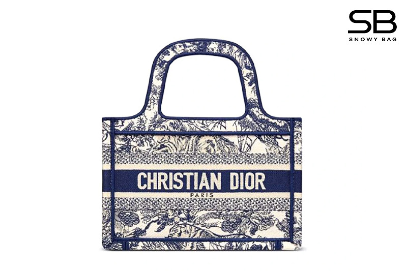 Túi Mini Dior Book Tote Blue Toile de Jouy Embroidery Hổ Xanh 22CM cao cấp