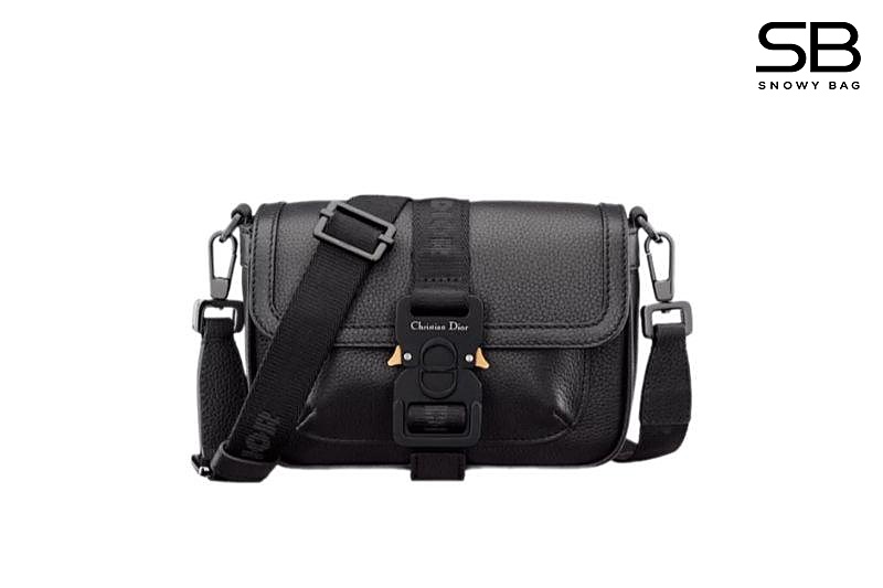 Túi Mini Dior Hit the Road Messenger Bag with Flap Black Calfskin Đen sang trọng