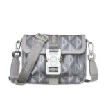 Túi Mini Dior Hit the Road Messenger Bag with Flap Gray Diamond Canvas Xám sang trọng