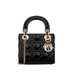Túi Mini Lady Dior Bag Black Lambskin GHW Màu Đen Khóa Vàng 17CM sang trọng
