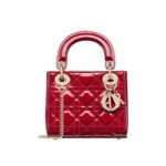 Túi Mini Lady Dior Bag Cherry Red Patent Cannage Calfskin Màu Đỏ sang trọng
