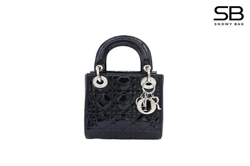Túi Mini Lady Dior Black Patent Calfskin SHW Màu Đen sang trọng