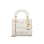 Túi Mini Lady Dior Latte Lambskin GHW Màu Kem sang trọng