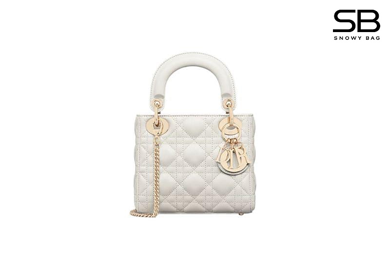 Túi Mini Lady Dior Latte Lambskin GHW Màu Kem sang trọng
