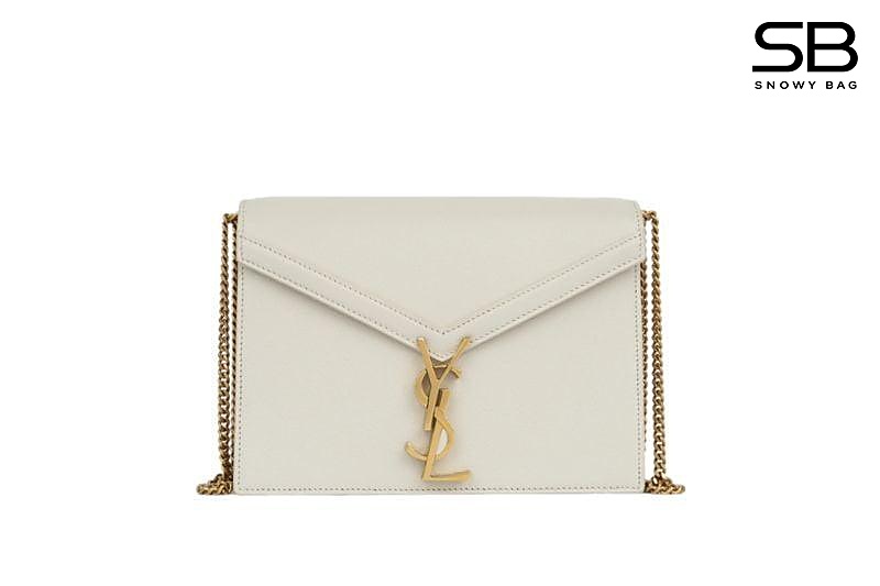 Túi YSL Cassandra Medium Chain Bag Caviar Blanc GHW sang trọng