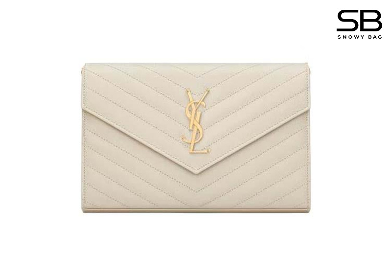 Túi YSL Envelope Classic Cassandre WoC 22CM White Caviar GHW sang trọng