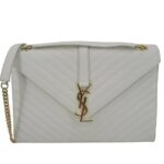 Túi YSL Envelope Large Cream White Grained Calfskin Trắng Kem sang trọng