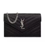 Túi YSL Envelope Matelasse Clutch Black SHW Màu Đen sang trọng