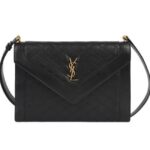 Túi YSL Gaby Satchel da cừu đen khóa vàng
