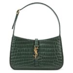 Túi YSL Le 5 a 7 Hobo Bag Dark Green / Vert Fonce in Crocodile Embossed sang trọng