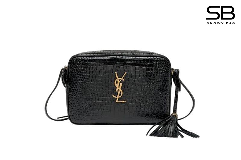 Túi YSL Lou Camera Bag in Crocodile Embossed Size 23 Màu Đen sang trọng