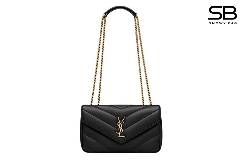 Túi YSL Loulou Small in Matelassé Black Lambskin màu đen sang trọng