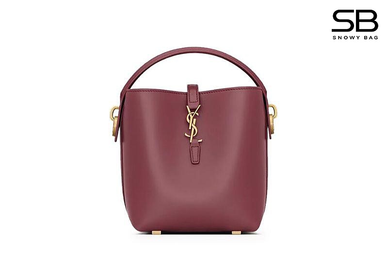 Túi YSL Medium Le 37 da bóng màu đỏ burgundy