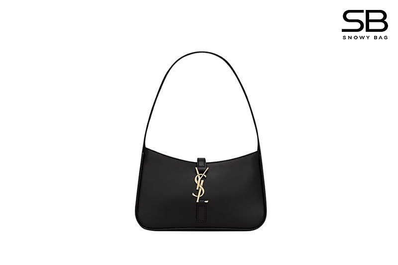 Túi YSL Mini Le 5 À 7 in Smooth Leather Black Khóa Vàng 19CM