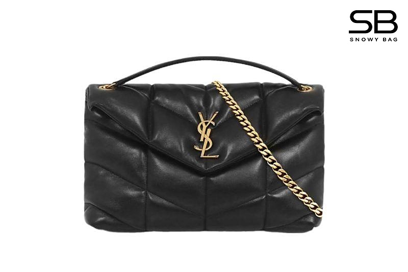 Túi YSL Small Puffer Bag Black Lambskin GHW Đen Khóa Vàng sang trọng