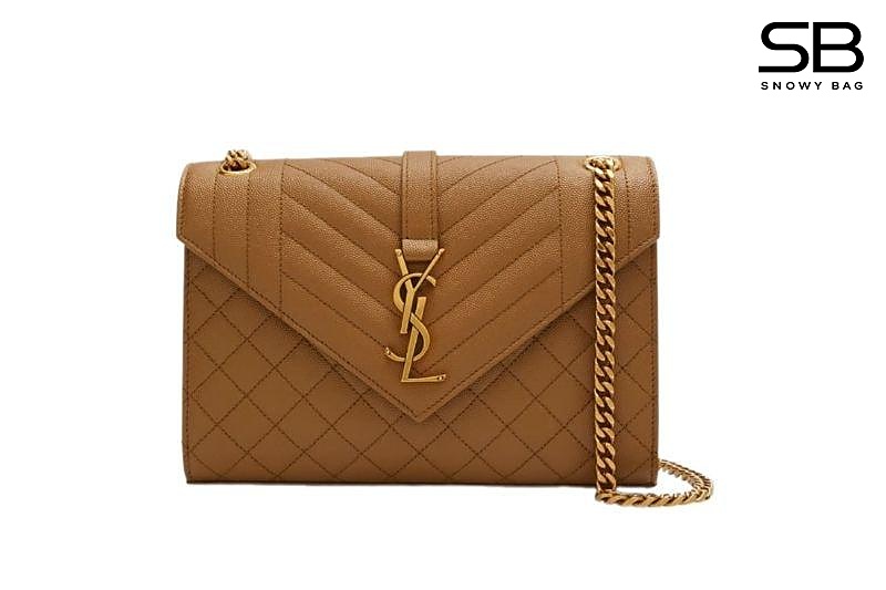Túi YSL Triquilt Small Envelope Caramel Brown Màu Nâu sang trọng