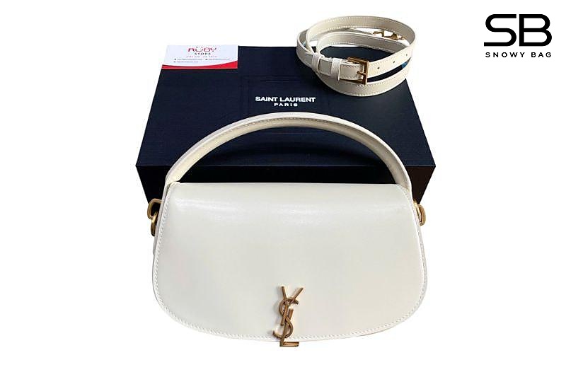 Túi YSL Voltaire in Box Saint Laurent màu trắng sang trọng