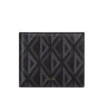 Ví Dior Bi Fold Wallet Black Diamond Canvas Đen Xám sang trọng và tiện lợi