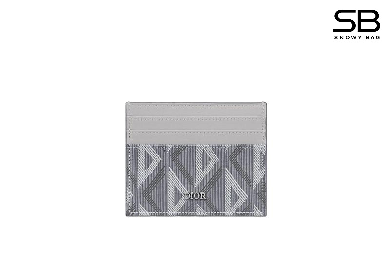 Ví Dior Card Holder Gray Diamond Canvas Màu Xám sang trọng và tinh tế