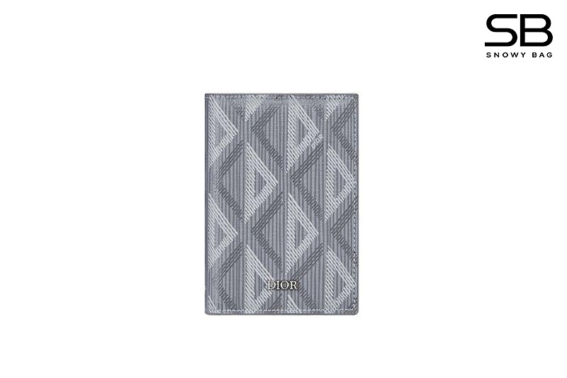 Ví Dior Vertical Bifold Card Holder Gray Diamond Canvas Xám sang trọng