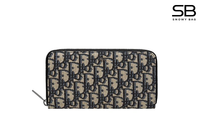 Ví Dior Zipped Long Wallet Black Beige Oblique Đen Kem sang trọng và thời thượng