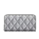 Ví Dior Zipped Long Wallet Gray Diamond Canvas Màu Xám sang trọng và tinh tế