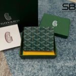 Ví Goyard Victoire Wallet Green Màu Xanh Lá Best Da Ý góc nghiêng chi tiết