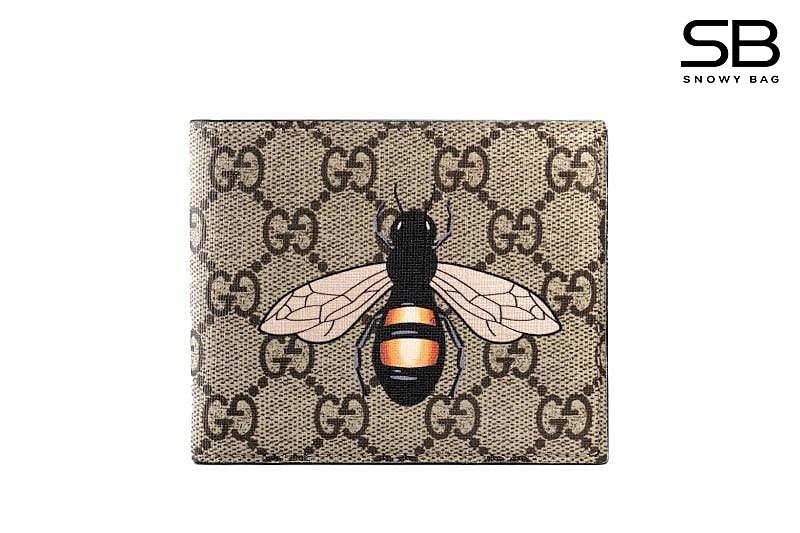 Ví Gucci Bee GG Supreme Bi Fold Wallet Họa Tiết Con Ong sang trọng