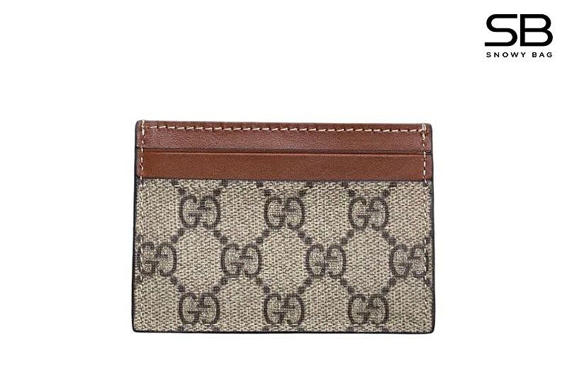 Ví Gucci Beige GG Supreme Brown Card Holder sang trọng, thời thượng