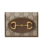 Ví Gucci Horsebit 1955 Card Case Woc GG Supreme Nâu 11CM sang trọng