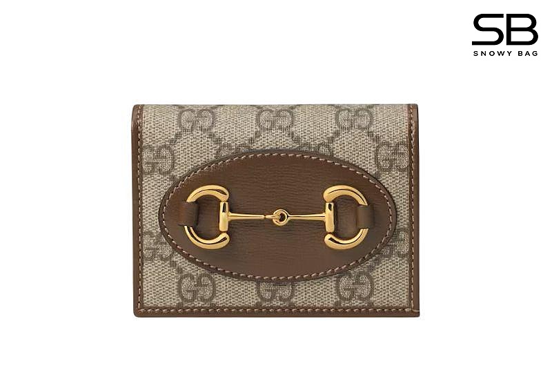 Ví Gucci Horsebit 1955 Card Case Woc GG Supreme Nâu 11CM sang trọng