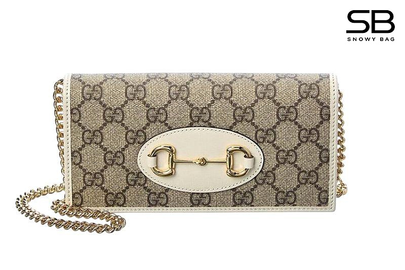 Ví Gucci Horsebit 1955 Wallet with Chain White sang trọng và thanh lịch