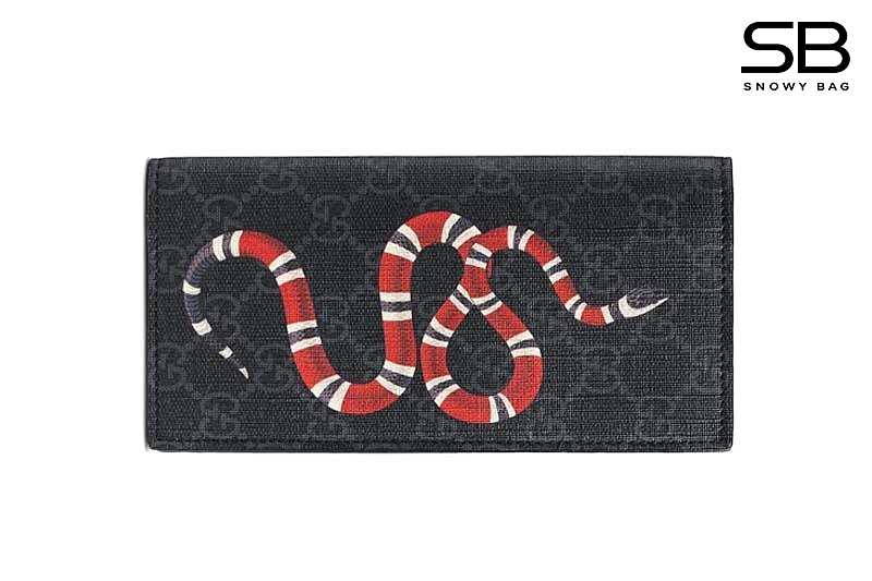 Ví Gucci Kingsnake Print GG Supreme Long Wallet sang trọng và đẳng cấp