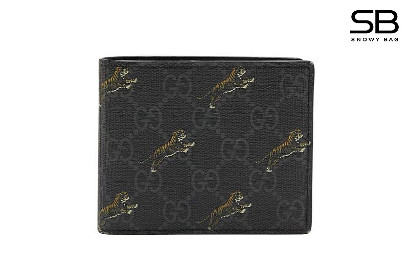 Ví Gucci Tiger Print Black GG Supreme Bifold Wallet sang trọng và thời thượng