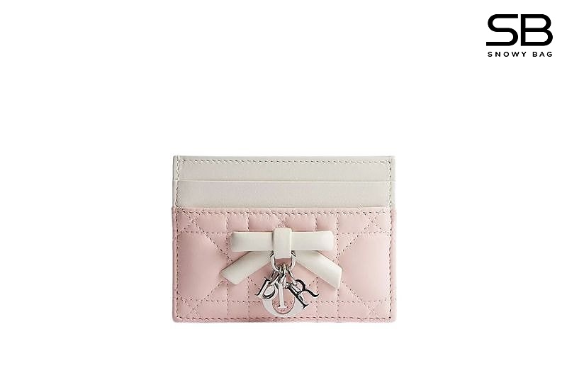 Ví Lady Dior Freesia Card Holder Pink Cream Cannage Lambskin Hồng Kem sang trọng và tinh tế