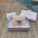 Ví Lady Dior Freesia Card Holder Pink Cream Cannage Lambskin Hồng Kem