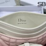 Ví Lady Dior Freesia Card Holder Pink Cream Cannage Lambskin Hồng Kem