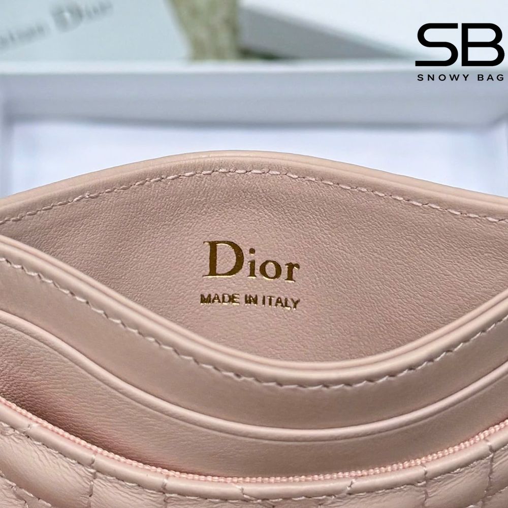 Ví Lady Dior Freesia Card Holder Soupir Pink Cannage Lambskin Hồng