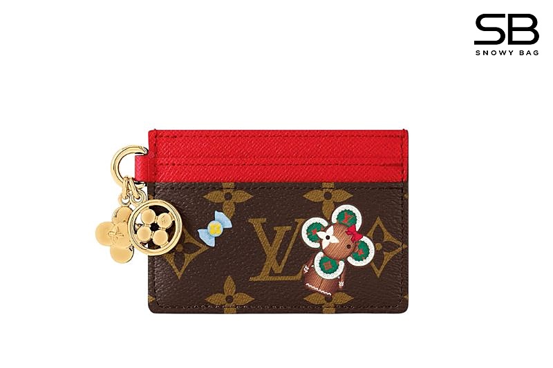 Ví LV Charms Card Holder Monogram Canvas Candy Red Nâu Đỏ sang trọng và tinh tế