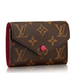 Ví LV Victorine Wallet M41938 Fuchsia Pink với nút kim loại lót hồng đậm