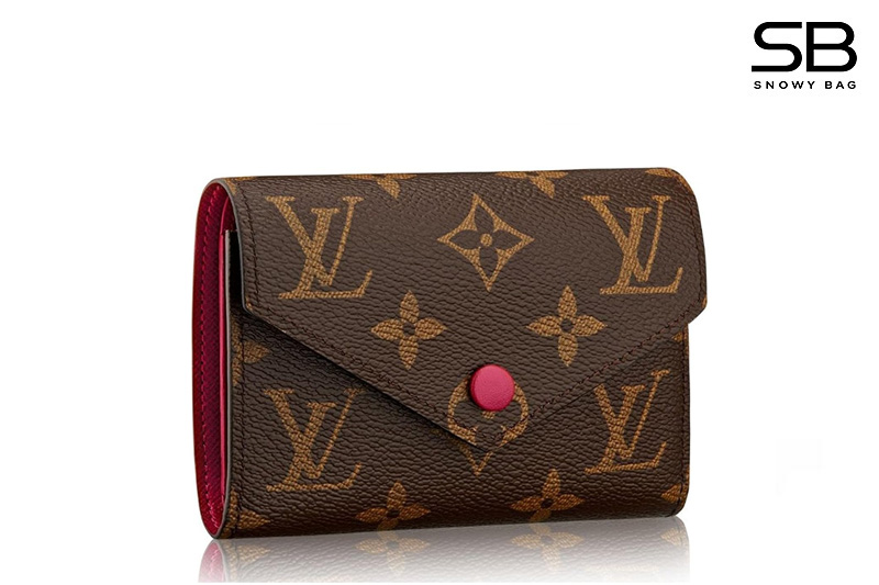 Ví LV Victorine Wallet M41938 Fuchsia Pink với nút kim loại lót hồng đậm