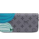Ví LV x YK Zippy Vertical Wallet Monogram Eclipse Reverse Pumpkin Bí Ngô sang trọng