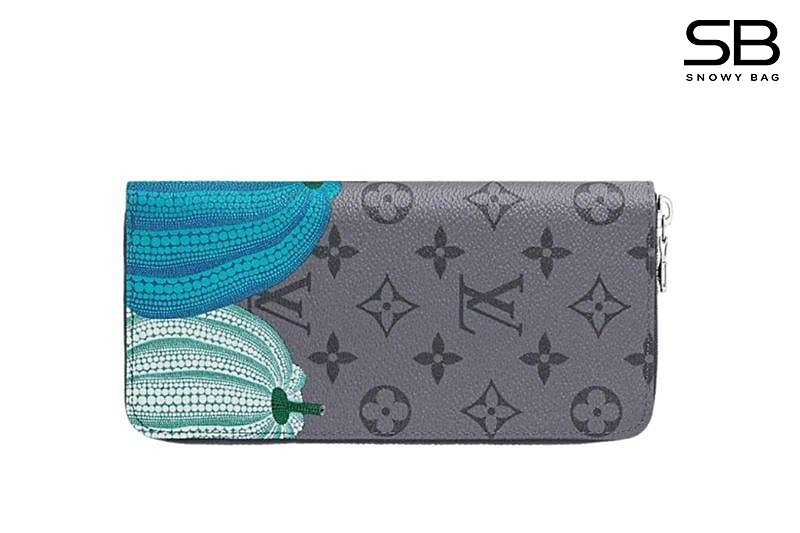 Ví LV x YK Zippy Vertical Wallet Monogram Eclipse Reverse Pumpkin Bí Ngô sang trọng